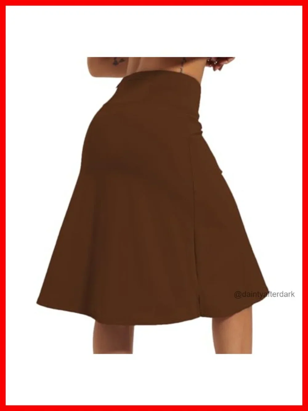 Women's Athletic Skort Knee Length with Pockets High Rise Active Running Skirt